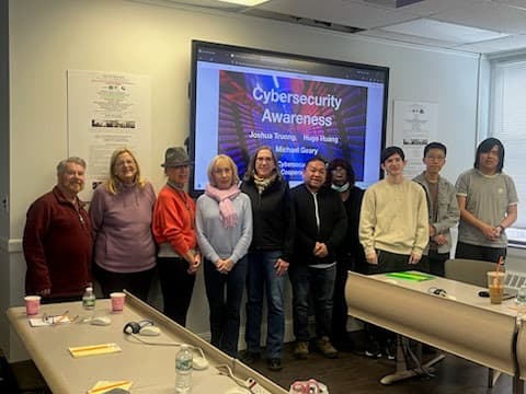 Cybersecurity workshop instructor presenting to a group